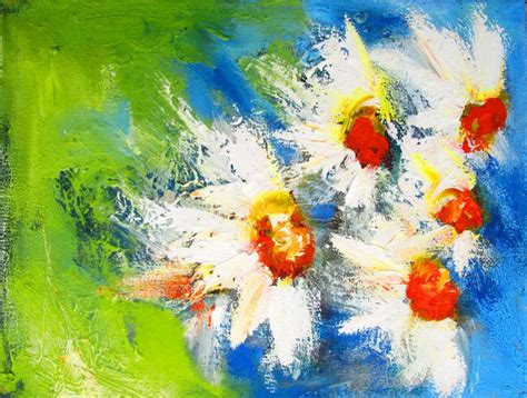 Painting Of Semi Abstract Daisys Pixi Arts Com Paintings