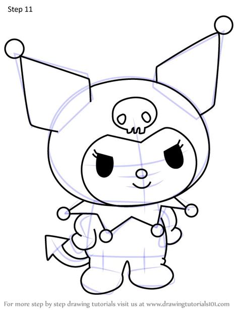 Learn How To Draw Kuromi From Hello Kitty Hello Kitty Step By Step