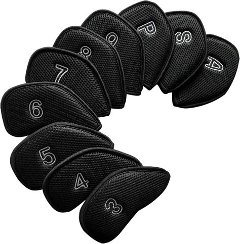 Kepoda 10pcs Meshy Golf Iron Covers Iron Club Head Cover Fit Most Irons