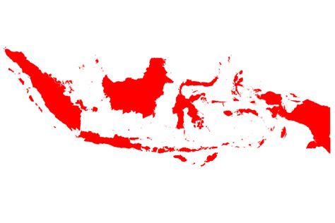 Indonesia Map In Red Graphic By Babeh · Creative Fabrica
