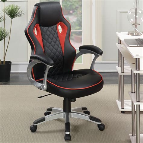 Coaster Office Chairs Computer Chair With Red Accents Rife S Home Furniture Office Task Chairs