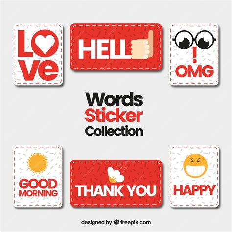 Free Vector Creative Words Sticker Collection