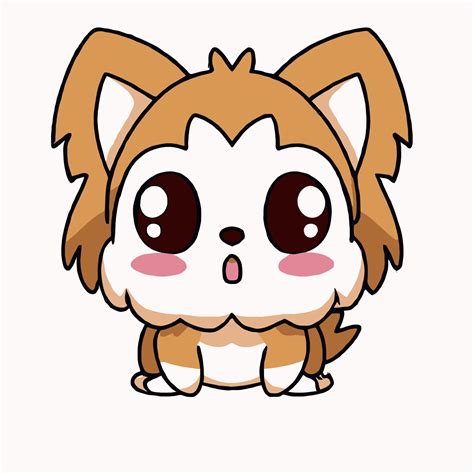 Schattig Hond Illustratie Hond Kawaii Chibi Vector Tekening Stijl Hond
