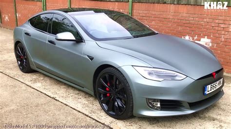 Tesla Models S P100d Wrapped Matte Anthracite Youtube