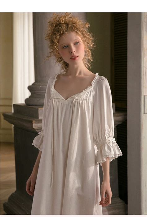 Vintage White Cotton Women Long Nightgown Long Vintage Etsy