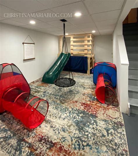 Crazy Finished Basement Project A Gross Motor Play Space For Kids