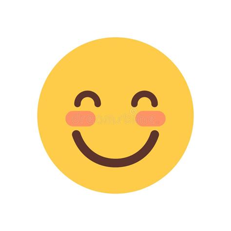 Yellow Smiling Cartoon Face Shy Closed Eyes Emoji People Emotion Icon