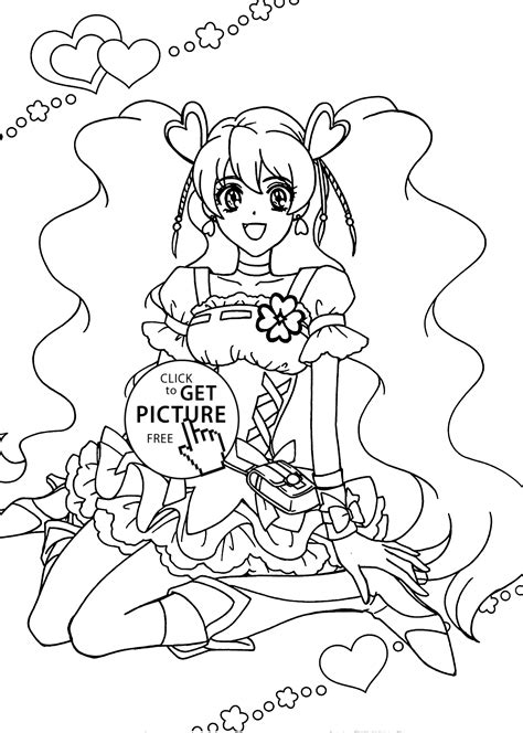 Pretty Cure Anime Girls Coloring Pages For Kids Printable