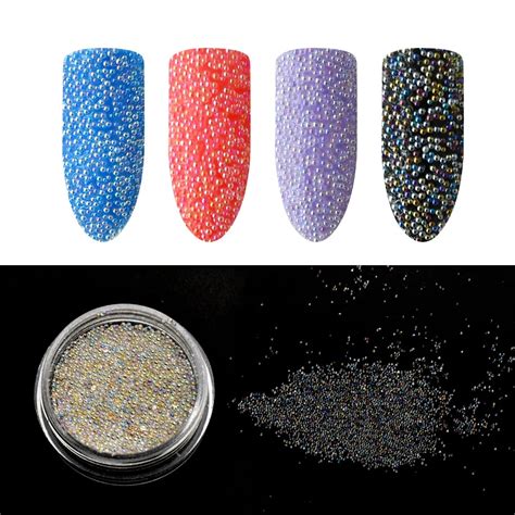 04 06mm Ab Glitter Crystal Glass Caviar Beads Nail Art Decoration