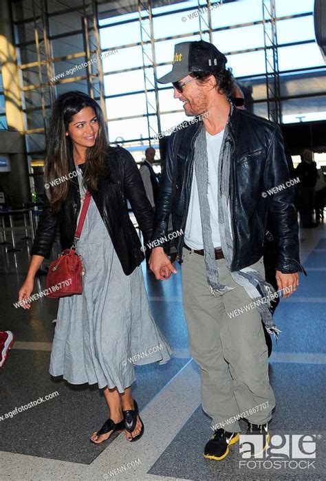 Matthew Mcconaughey Hold Hands With His Model Wife Camila Alves As They Depart Los Angeles