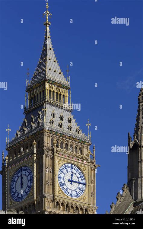 London England UK Big Ben Elizabeth Tower Houses Of Parliament Westminster Clock Faces