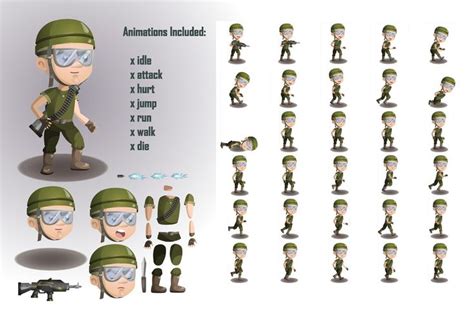 Here Is A Set Of 2d Game Soldiers Character Sprites Sheets If You