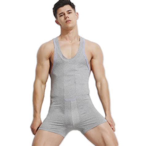 Sexy Summer Onesie Men Pajamas Bodysuit Pure Cotton Quality Onesies For