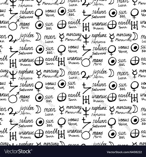 Pattern With Alchemy Symbols Royalty Free Vector Image