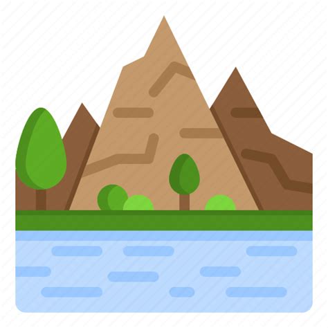 Hill Nature Mountain River Forest Icon Download On Iconfinder