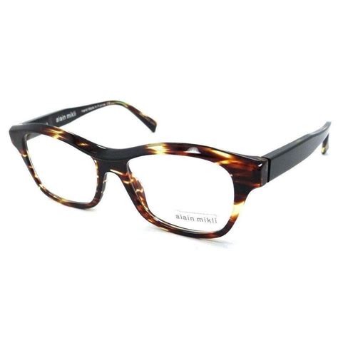alain mikli rx eyeglasses frames a03006 b0h1 52x16 green havana made in france rx eyeglasses