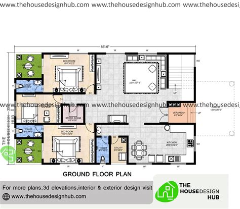 56 X 35 Ft 7 Bhk Bungalow Plan In 3900 Sq Ft The House Design Hub