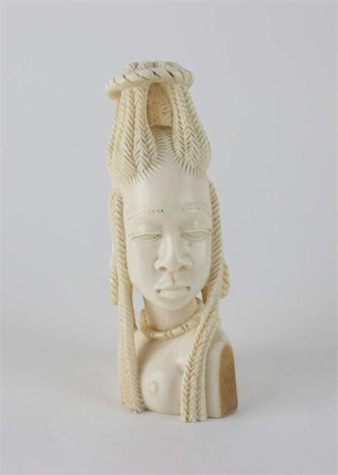 Lot A Carved African Ivory Bust Of A Woman 7 In 178 Cm H