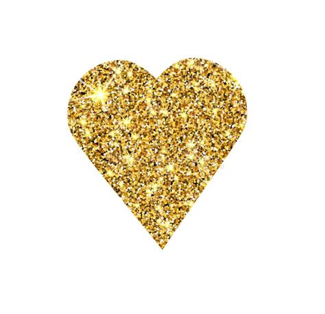 Gold Glitter Vector Heart Golden Sparkle Stock Vector Illustration
