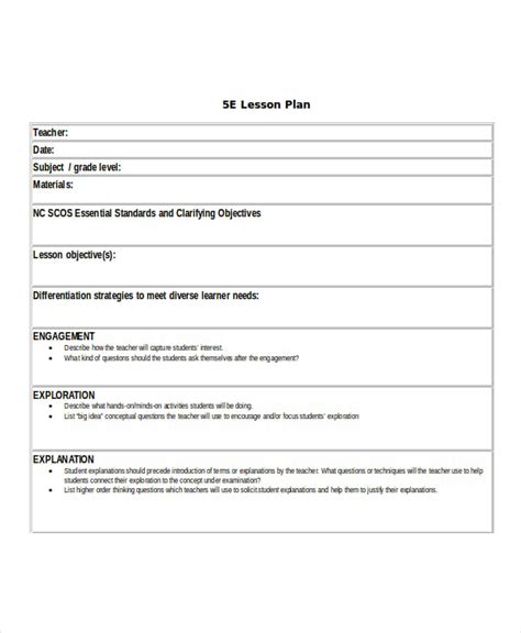 Lesson Plan Template 17 Free Word Pdf Document Downloads