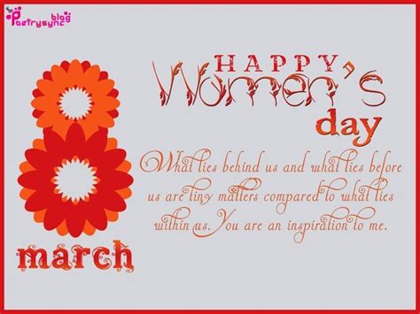 Originally called the international working women's day, it was first started as a political and socialist movement in 1909 in four european countries. Happy Women's Day Wishes, Messages, SMS, Greetings, Cards ...