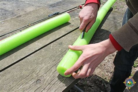 Making a cane fishing pole is easy, fun to use, and you can diy! DIY Fishing Pole Cover made from a Pool Noodle Tutorial