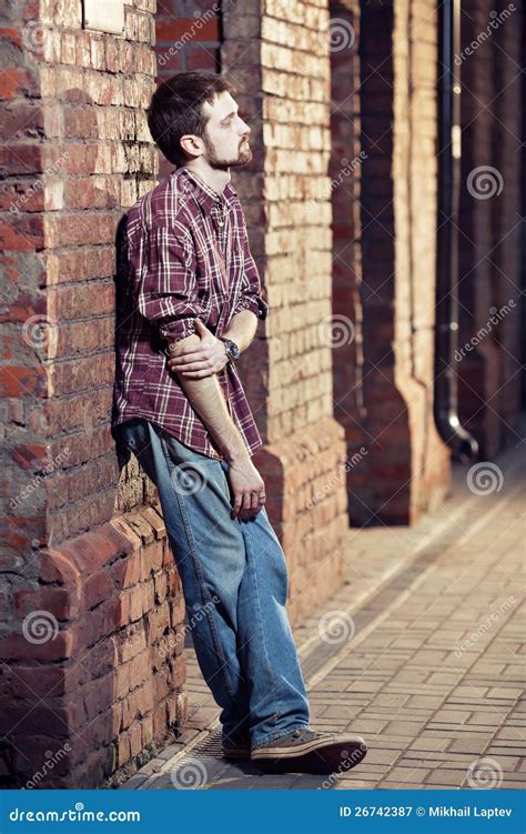Young Man Waiting For Someone Stock Image Image Of Standing