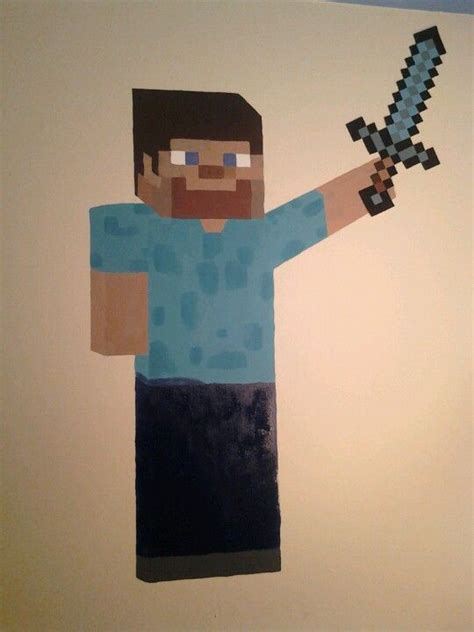 Steve Can Now Swing His Diamond Sword Minecraft Bedroom Boys