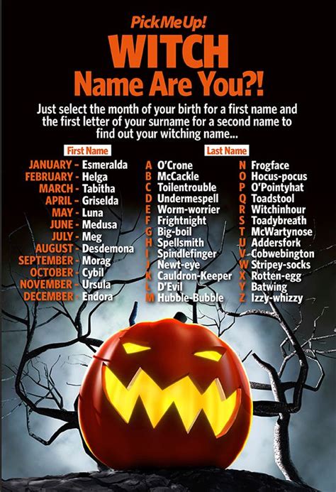 Witch Name Witch Names Halloween Names Funny Name Generator