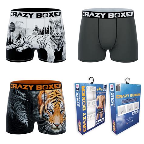 Crazyboxer Animal Tiger Mens Boxer Briefs 3 Pack