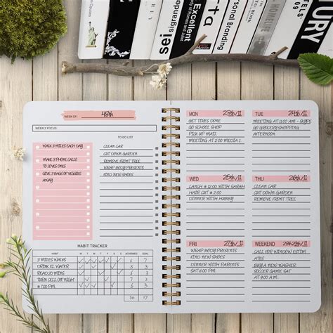 A Agenda Planner Notebook Diary Weekly Planner Goal Habit