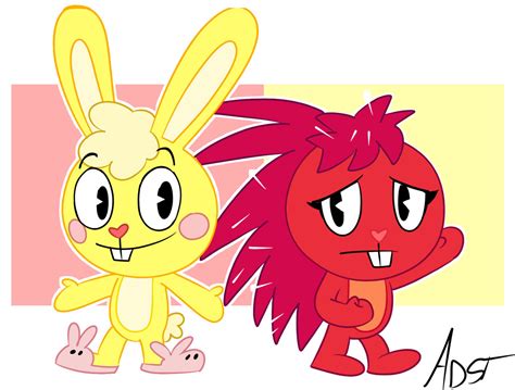 Cuddles And Flaky By Ad5t By Powerdrillkiller On Deviantart