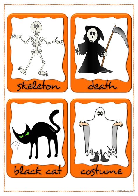 Halloween Flashcards Vocabulary Fl English Esl Worksheets Pdf And Doc