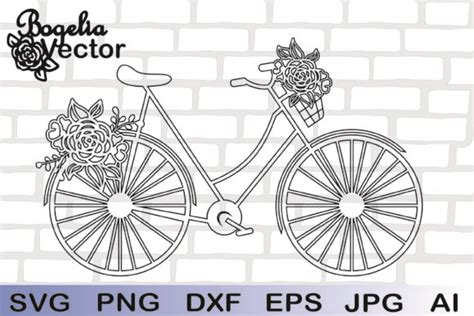 Floral Bicycle Graphic By Bogeliavector · Creative Fabrica