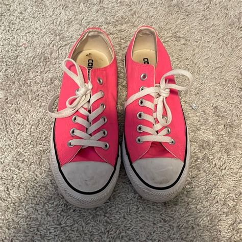 Converse Shoes Neon Pink Low Top Converse Poshmark