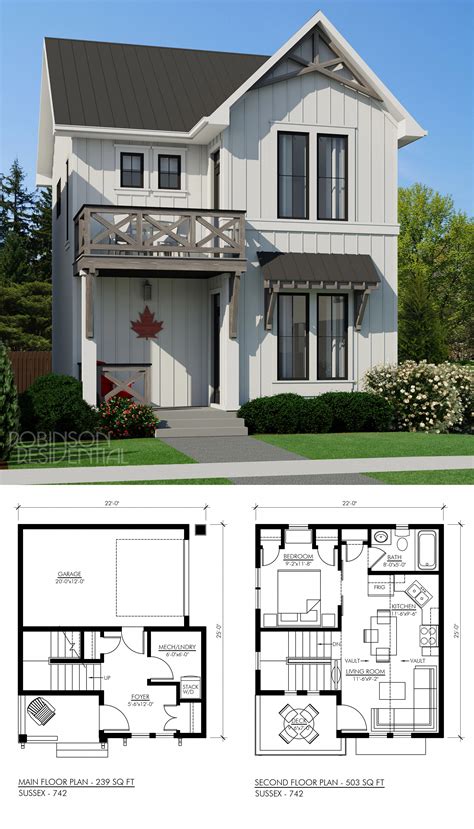 Modern Farmhouse Sussex 742 Robinson Plans Small House Plans Small