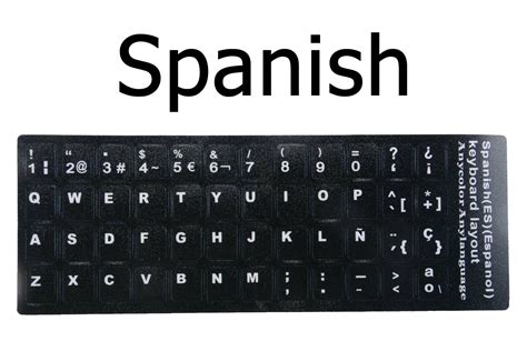 Spanish Keyboard Stickers English Spain Fonts Standard Keyboard Sticker