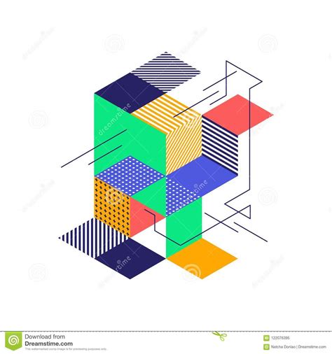 Abstract Colorful Geometric Isometric Shape Background Stock