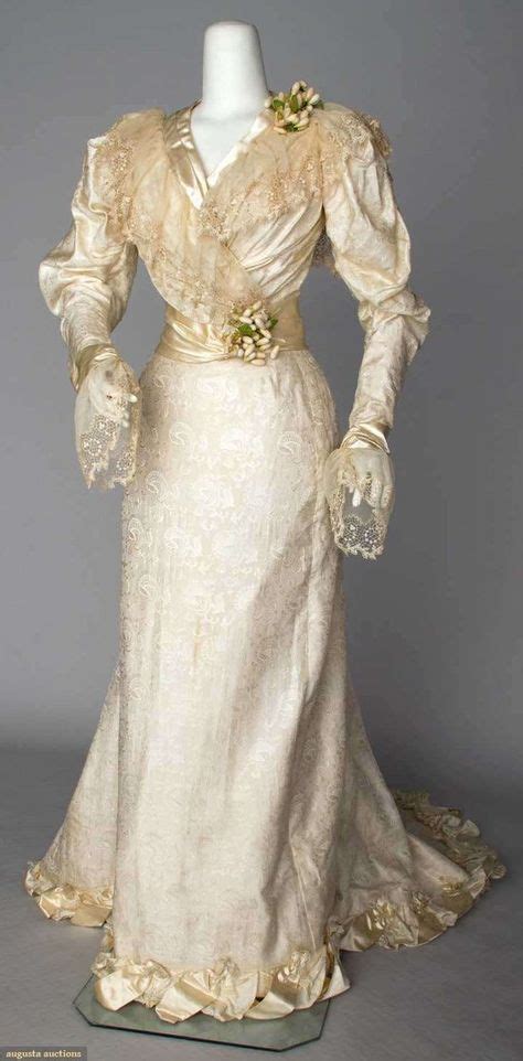 1890s Wedding Fashion 1890s Silk Wedding Dress In 2019 Vintage