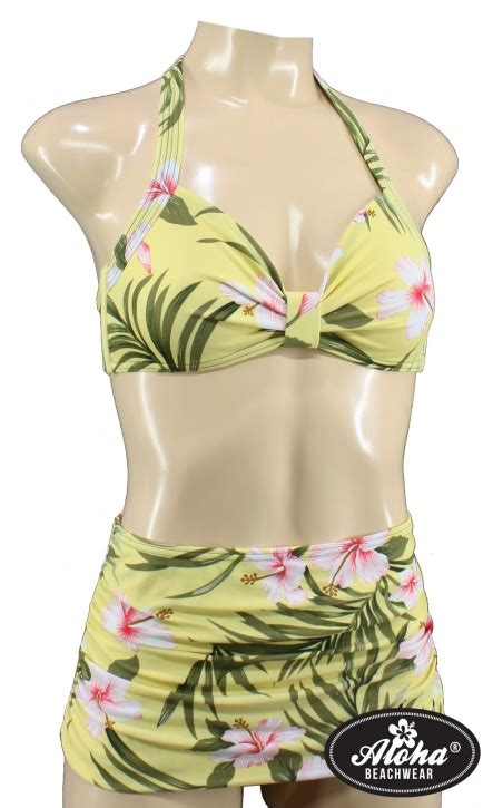 Aloha Beachwear 50 S Bikini Yellow Hawaiien Hibiscus In Small