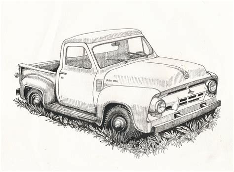 Maybe you would like to learn more about one of these? Old Ford Truck Drawing | Truck accessories ford, Old ford ...