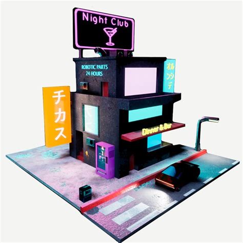 Cyberpunk Building Low Poly Game Ready Modelo 3d Turbosquid 1704810