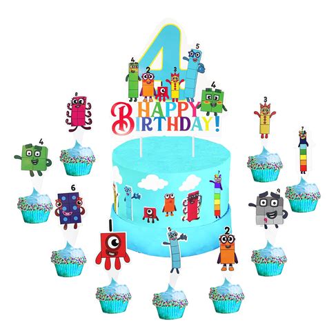 Buy Numberblocks Big Cake Topper And Cupcake Toppers 27 Pieces For 4th