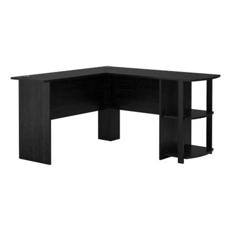 Ameriwood Home Dakota 51 W L Shaped Desk With Bookshelves Black Oak