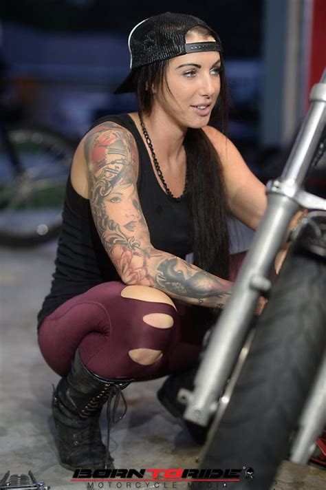 Born To Ride Motorcycle Babe Of The Week Brittany Working On Bike 98