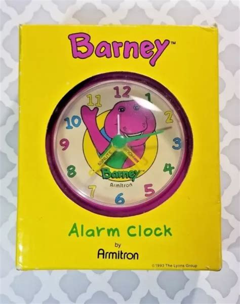 Vintage Barney Purple Dinosaur Alarm Clock Armitron 1993 Battery