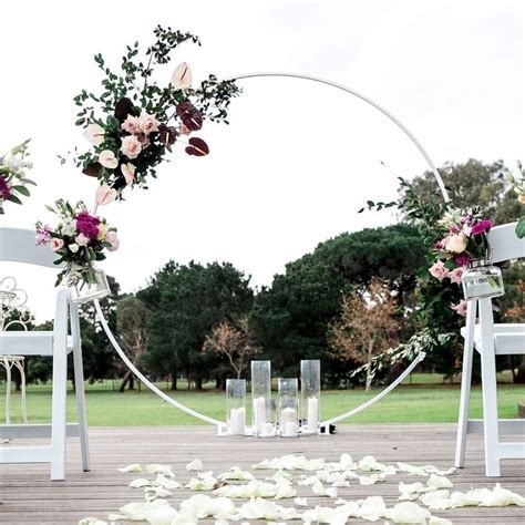 White Circular Arch Backdrop Hire For Weddings And Engagements Styled