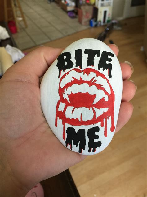 Bite Me Painted Rocks Painting Rock