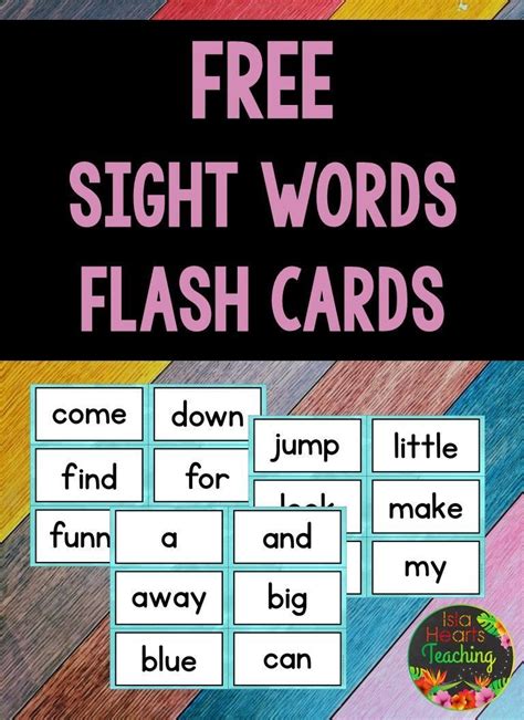 Free Sight Words Flash Cards Pre Primer List Editable In 2021