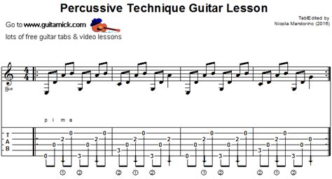 Percussive Technique Fingerstyle Guitar Lesson